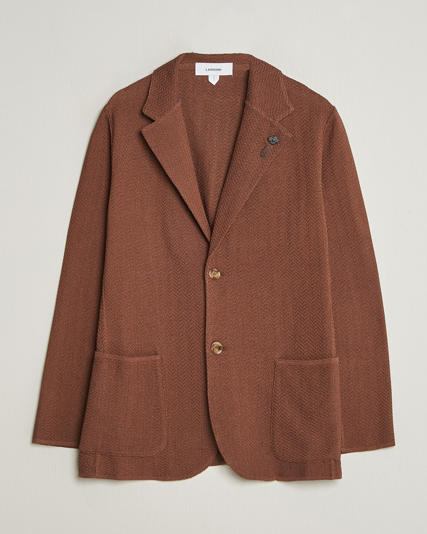 Mies | Pikkutakit | Lardini | Structured Cotton/Viscose Knit Jacket Brown