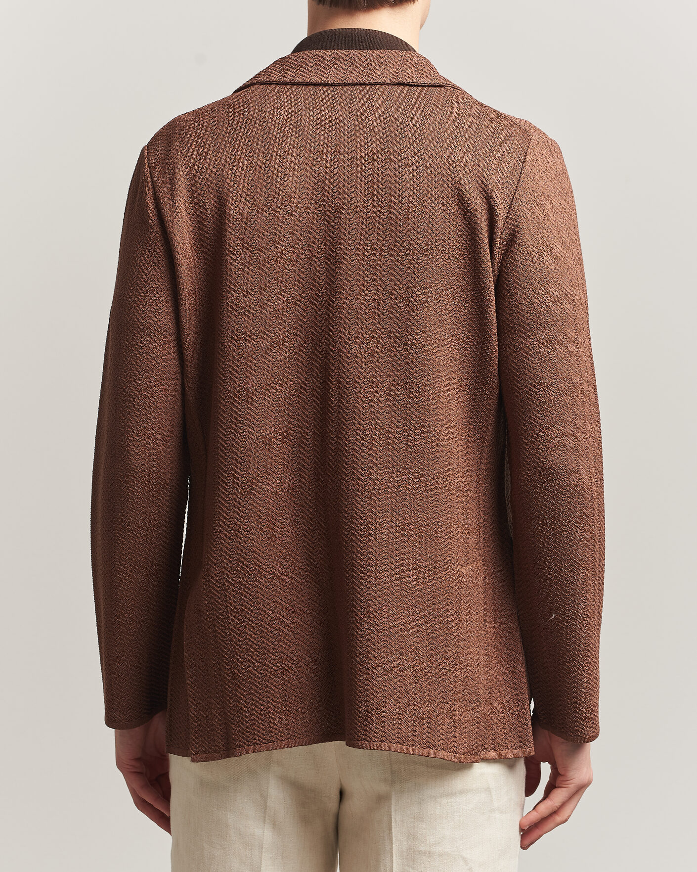Mies | Pikkutakit | Lardini | Structured Cotton/Viscose Knit Jacket Brown