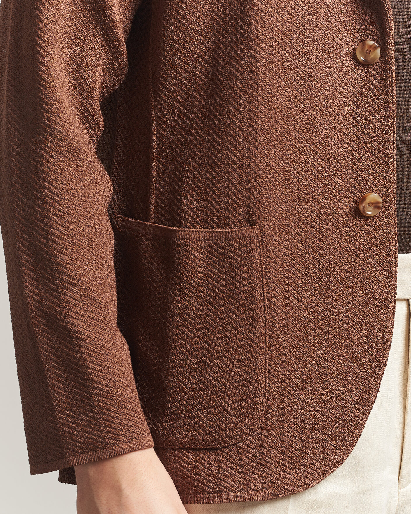 Mies | Pikkutakit | Lardini | Structured Cotton/Viscose Knit Jacket Brown