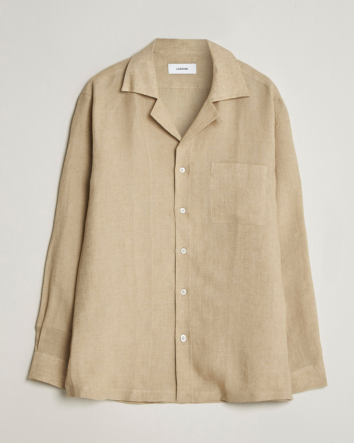 Mies | Kauluspaidat | Lardini | Paul Linen Resort Shirt Beige