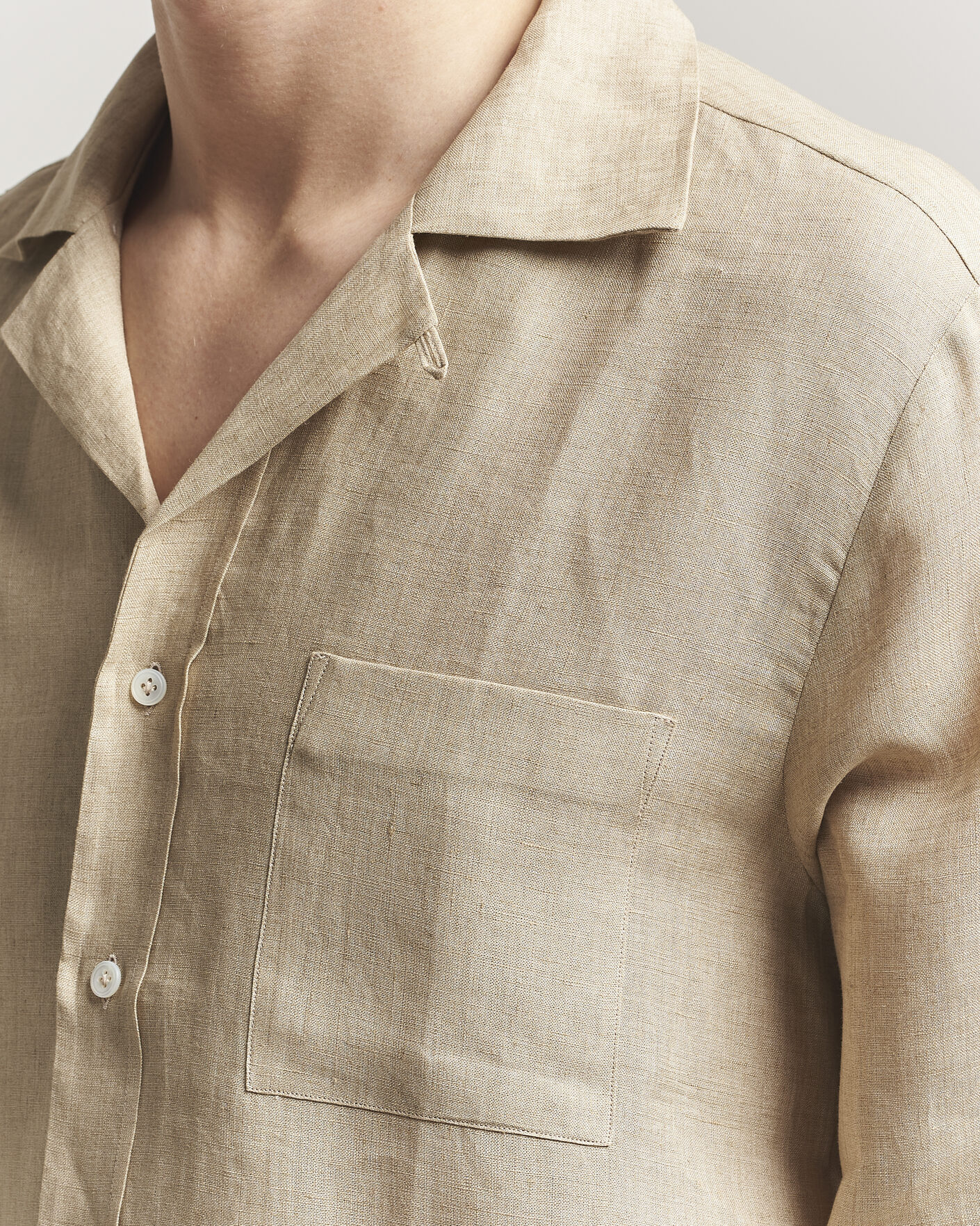 Mies | Kauluspaidat | Lardini | Paul Linen Resort Shirt Beige