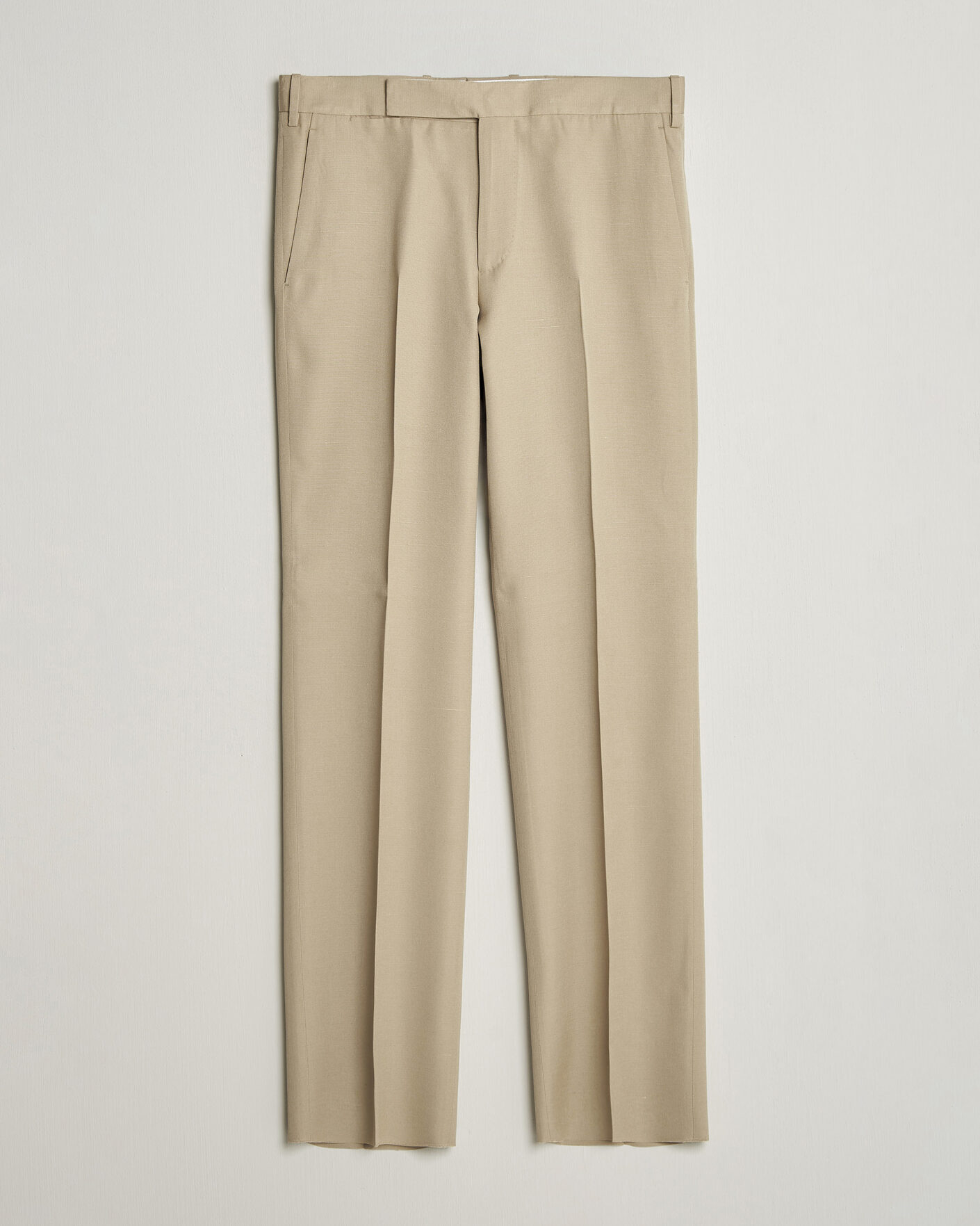 Mies | Housut | Lardini | Palu Straight Fit Viscose/Silk Trousers Beige