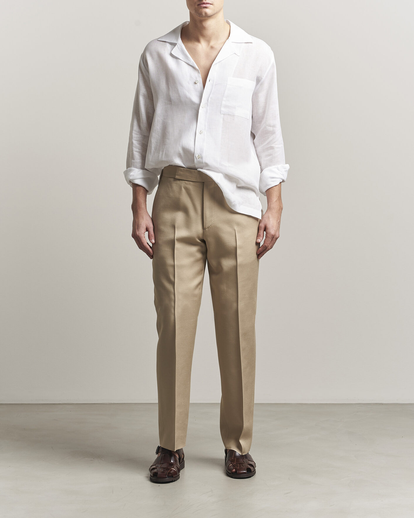 Mies | Kauluspaidat | Lardini | Paul Linen Resort Shirt White