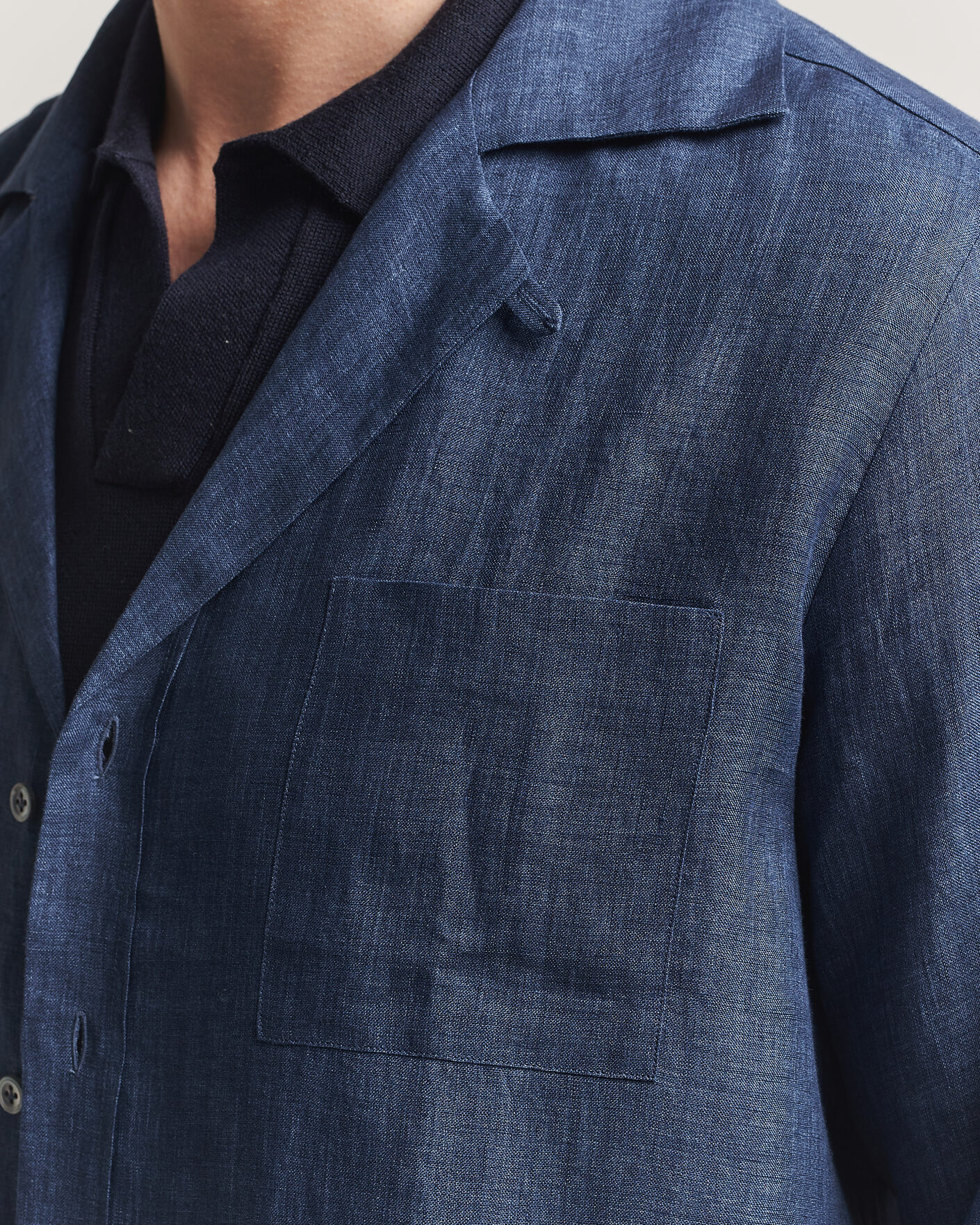 Mies | Kauluspaidat | Lardini | Paul Linen Resort Shirt Dark Blue