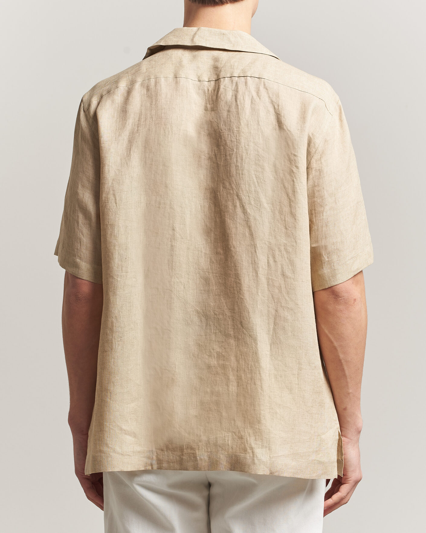 Mies | Kauluspaidat | Lardini | Klop Short Sleeve Linen Resort Shirt Beige