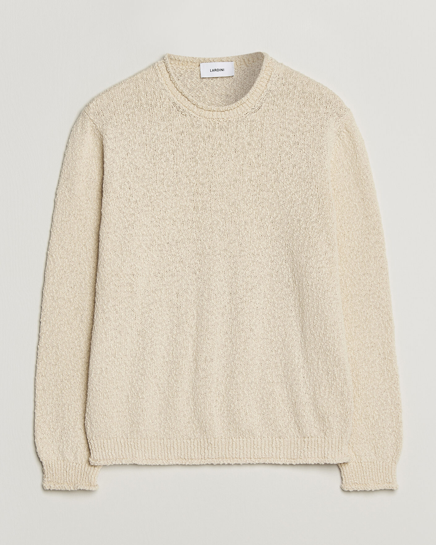 Mies | Puserot | Lardini | Organic Cotton Crew Neck Natural