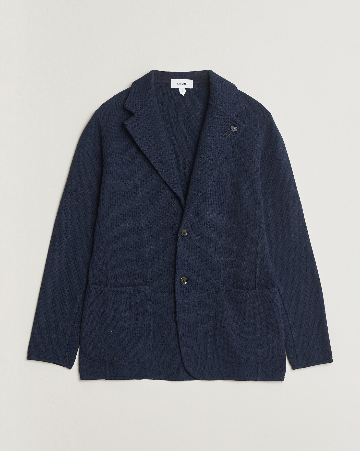 Mies | Pikkutakit | Lardini | Knitted Structure Cotton Blazer Navy