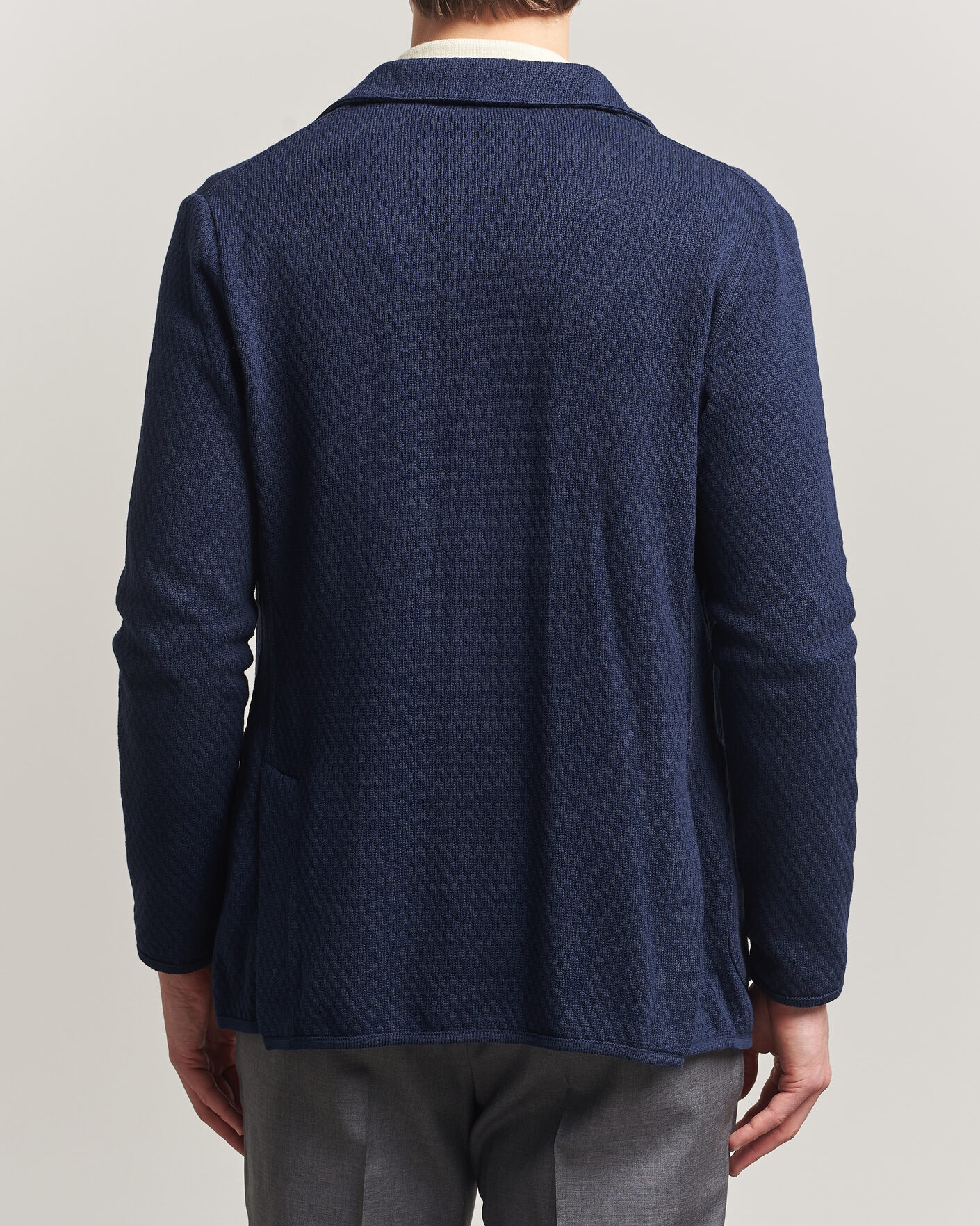 Mies | Pikkutakit | Lardini | Knitted Structure Cotton Blazer Navy