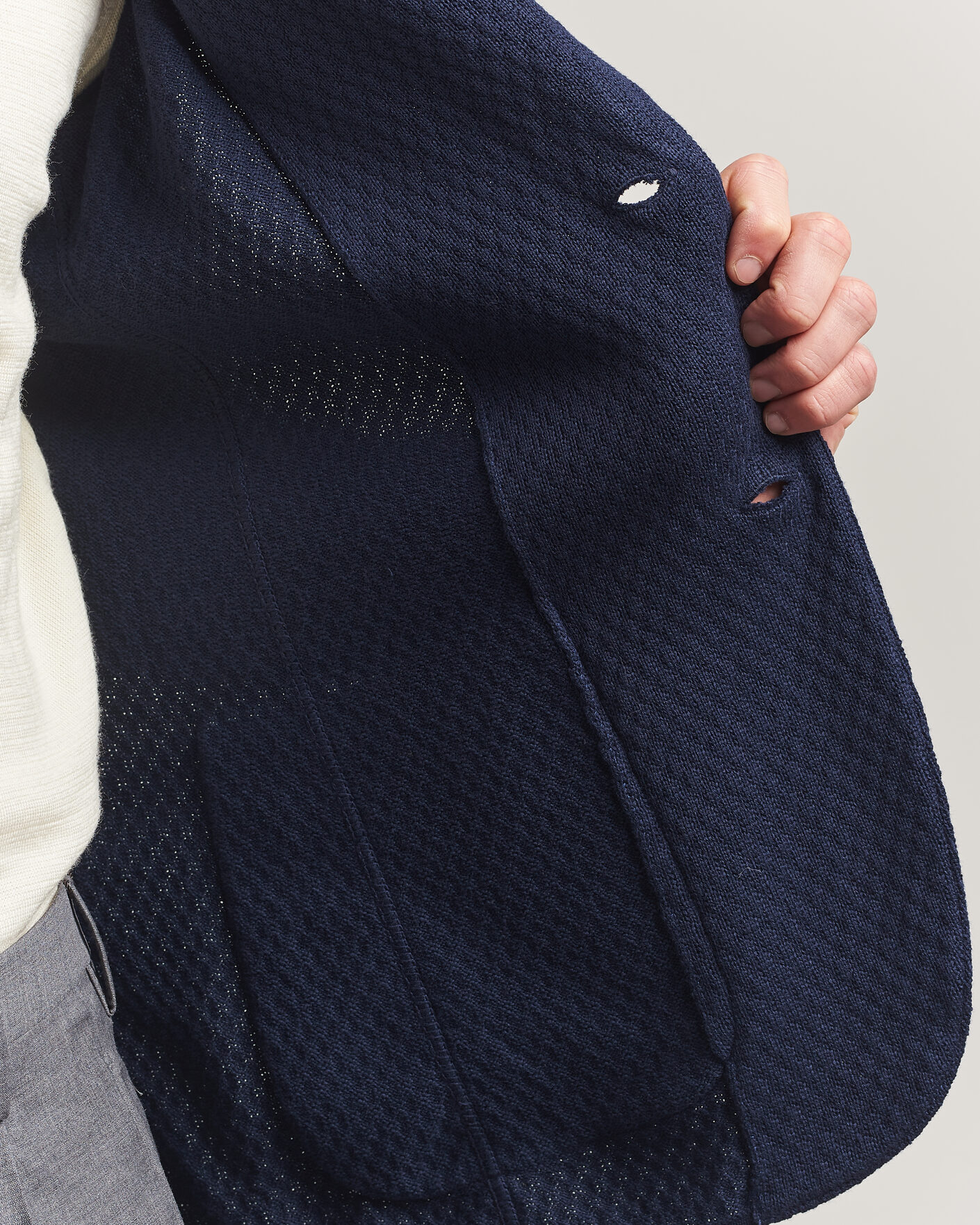 Mies | Pikkutakit | Lardini | Knitted Structure Cotton Blazer Navy