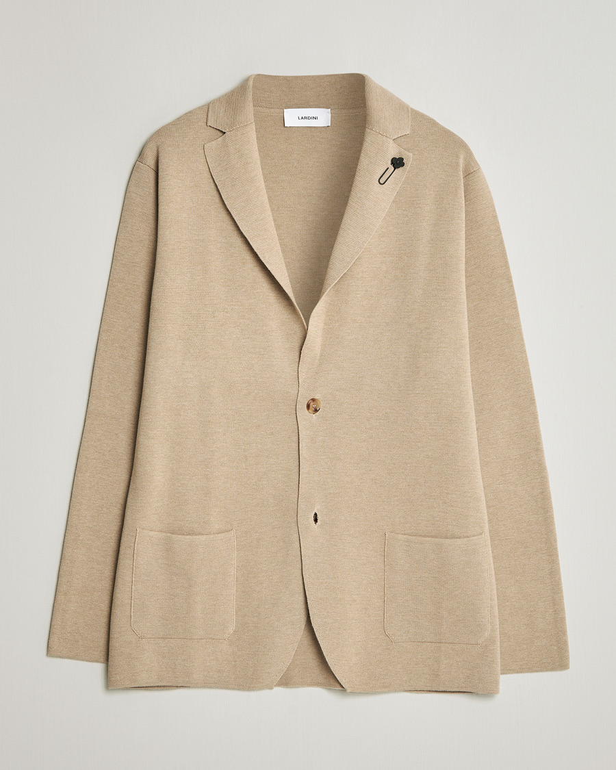 Mies | Pikkutakit | Lardini | Knitted Cotton Blazer Beige