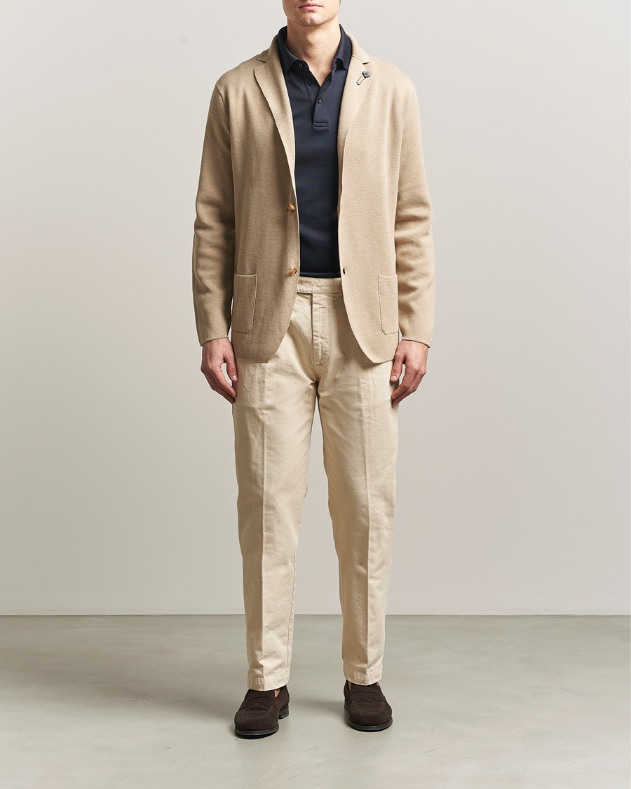 Mies | Pikkutakit | Lardini | Knitted Cotton Blazer Beige