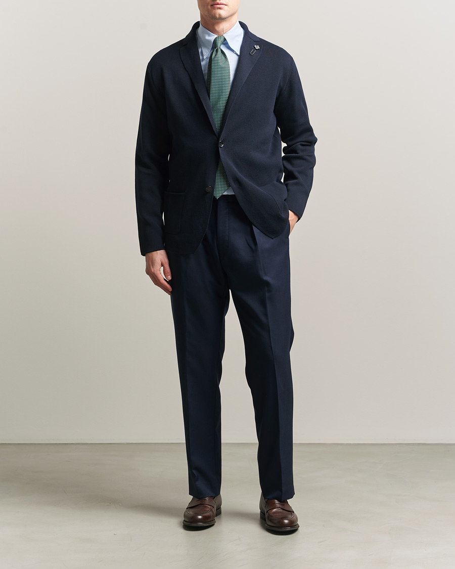 Mies | Pikkutakit | Lardini | Knitted Cotton Blazer Navy