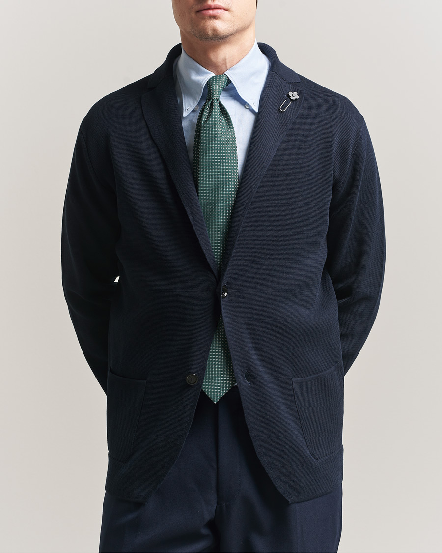 Mies | Pikkutakit | Lardini | Knitted Cotton Blazer Navy
