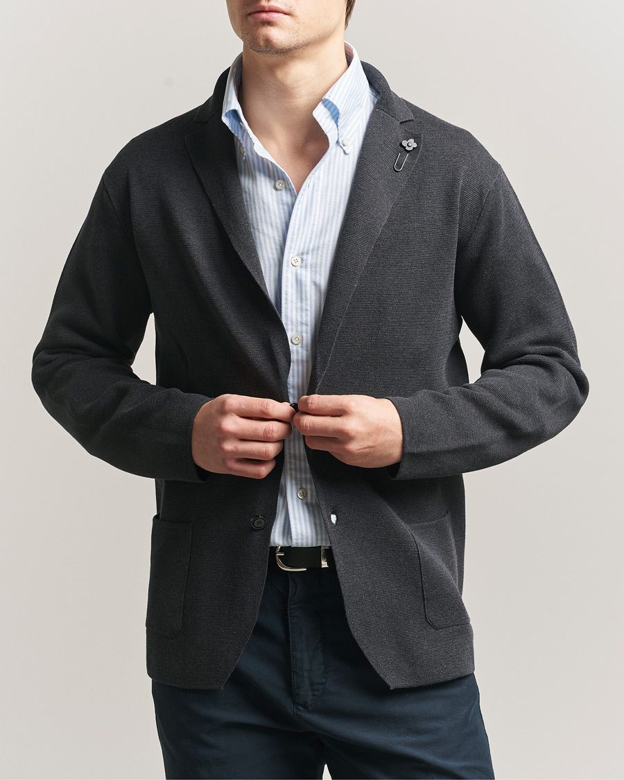 Mies | Pikkutakit | Lardini | Knitted Cotton Blazer Grey