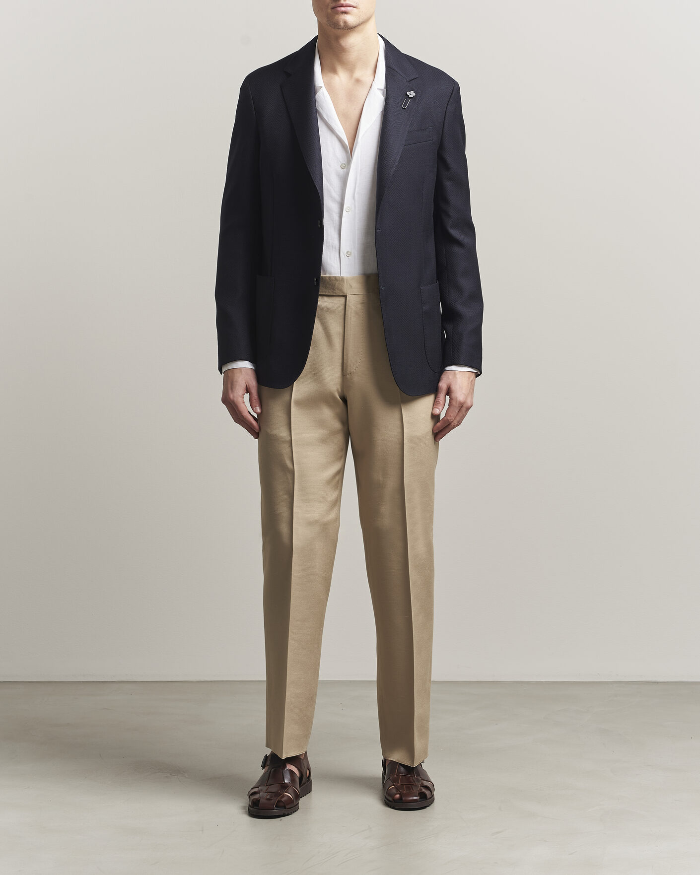 Mies | Pikkutakit | Lardini | Herringbone Light Wool Blazer Navy