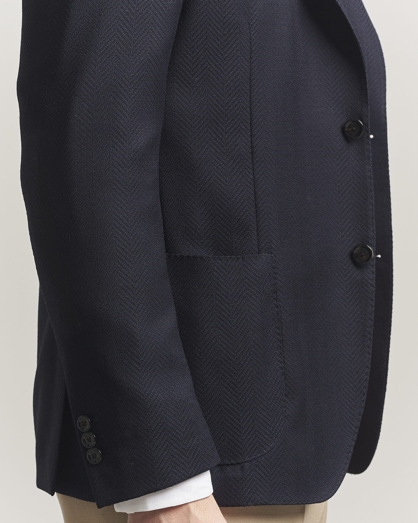 Mies | Pikkutakit | Lardini | Herringbone Light Wool Blazer Navy