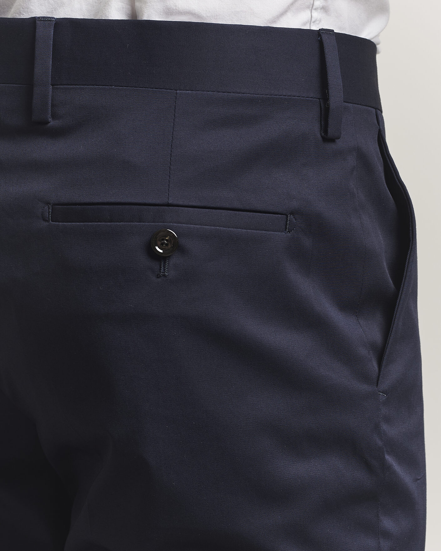 Mies | Housut | Lardini | Lyon Cotton Twill Stretch Trousers Navy