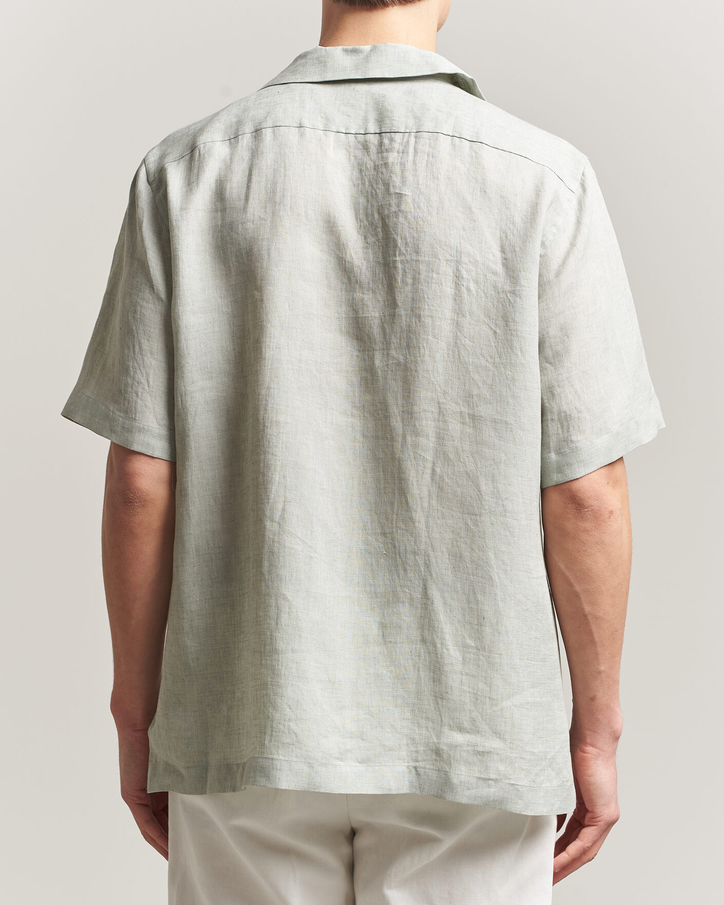 Mies | Kauluspaidat | Lardini | Klop Short Sleeve Linen Resort Shirt Light Green