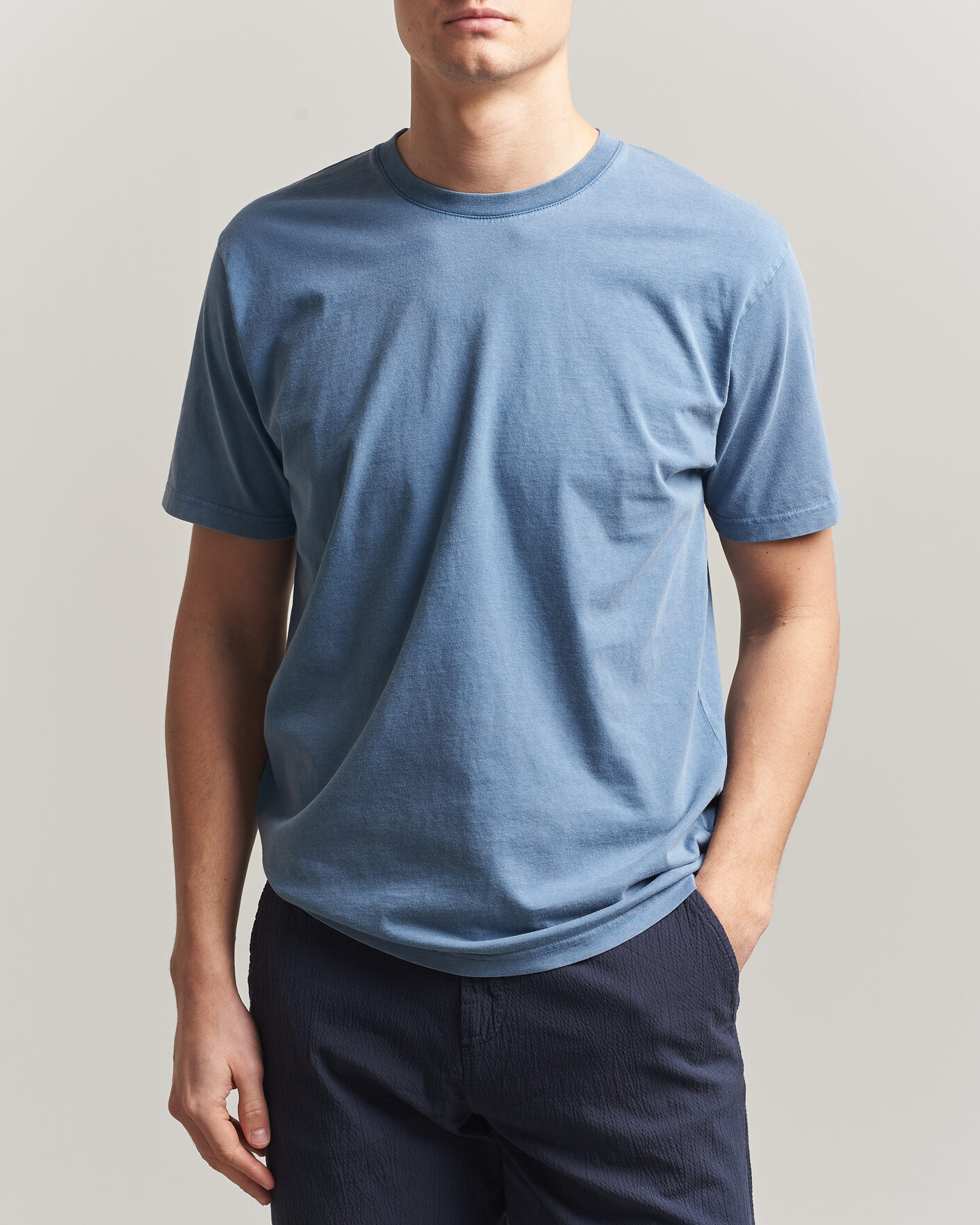 Mies | T-paidat | Colorful Standard | Classic Organic T-Shirt Faded Indigo
