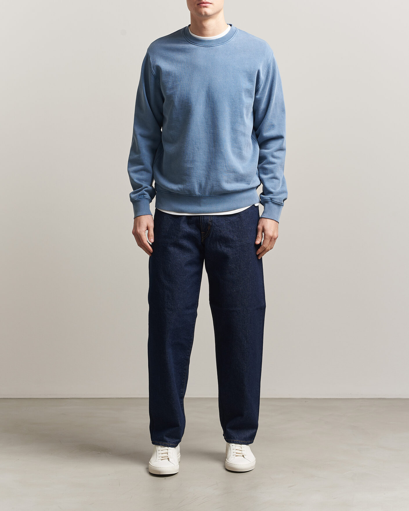 Mies | Puserot | Colorful Standard | Classic Organic Crew Neck Sweat Faded Indigo