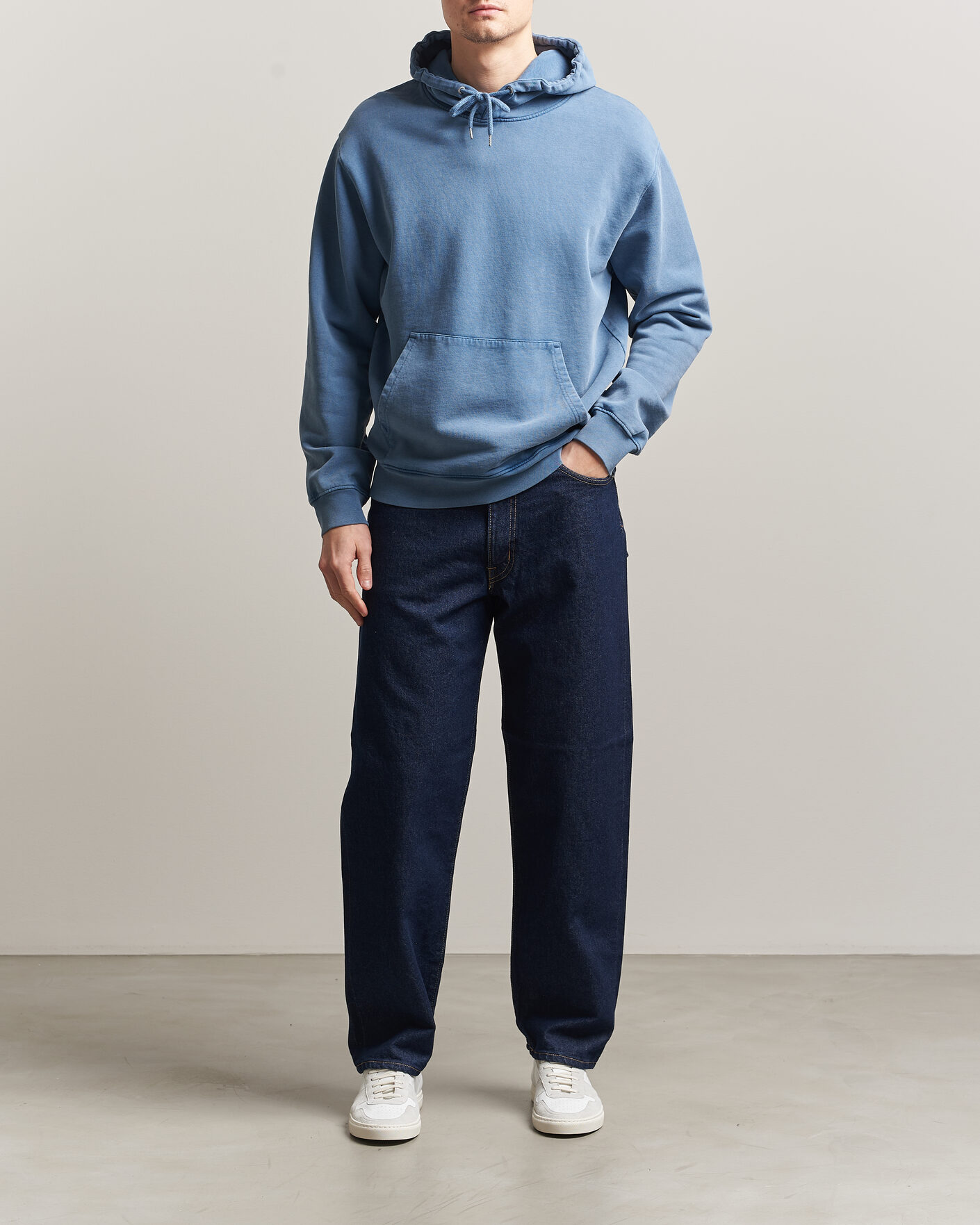 Mies | Puserot | Colorful Standard | Classic Organic Hood Faded Indigo