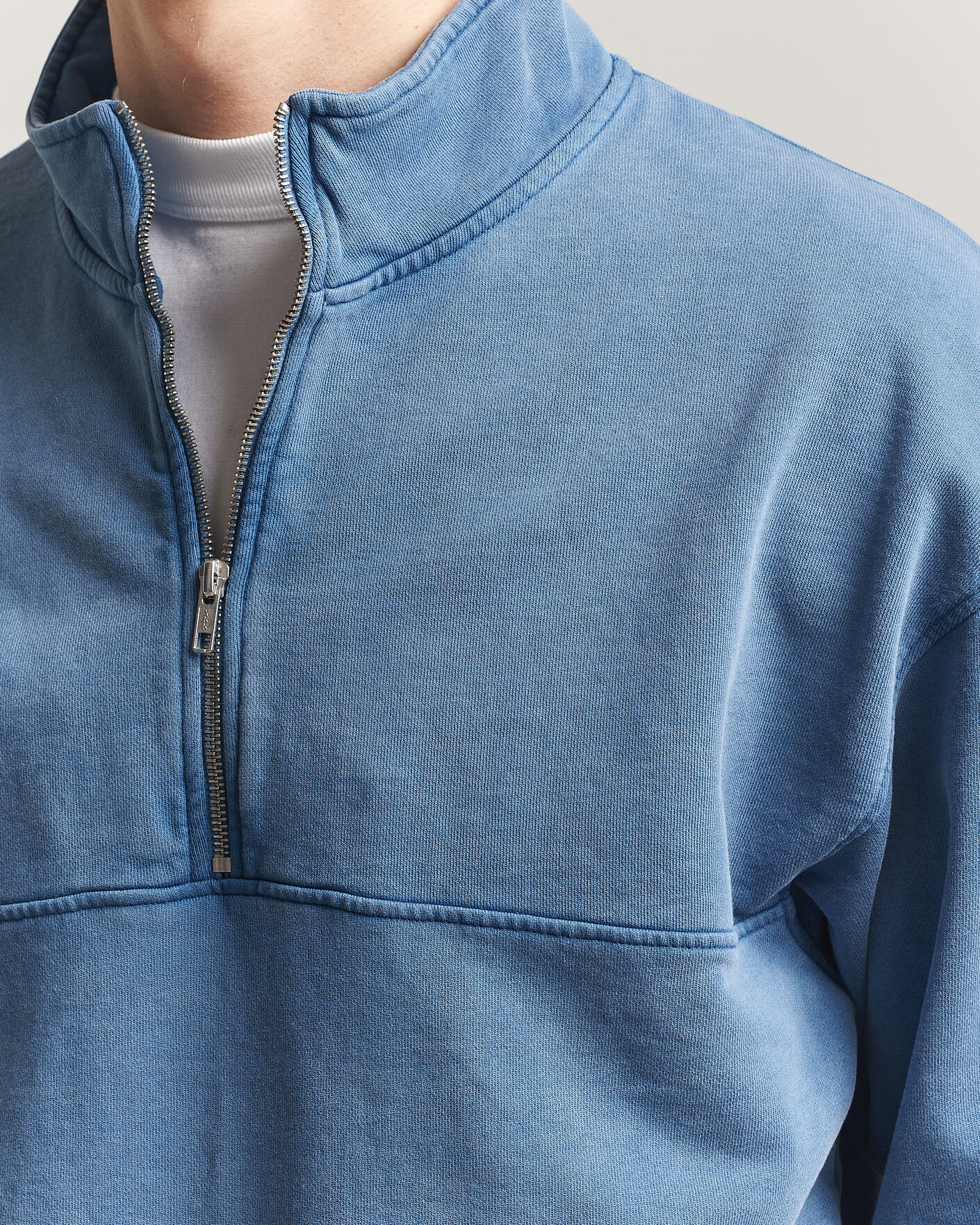 Mies | Puserot | Colorful Standard | Classic Organic Half-Zip Faded Indigo