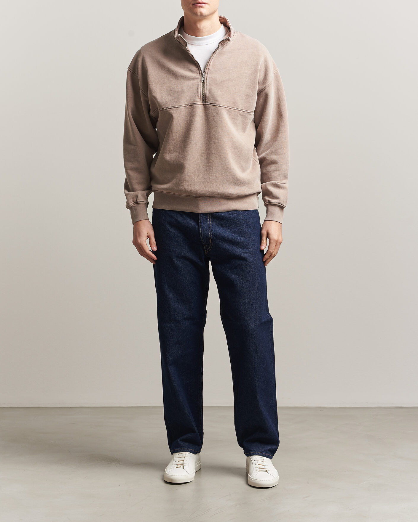 Mies | Puserot | Colorful Standard | Classic Organic Half-Zip Faded Khaki