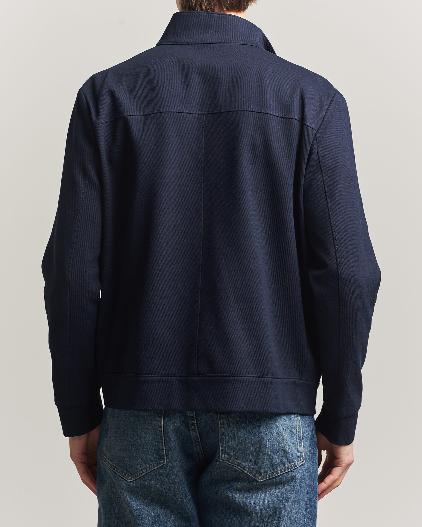 Mies | Takit | Harris Wharf London | Loro Piana Cavalry Twill Harrington Jacket Navy Blue