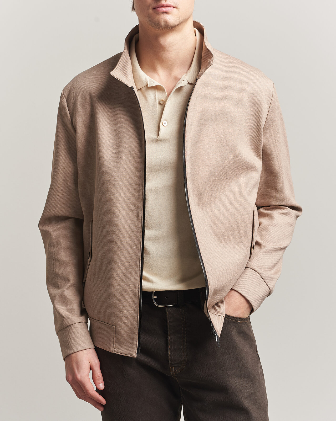 Mies | Takit | Harris Wharf London | Loro Piana Cavalry Twill Harrington Jacket Oat