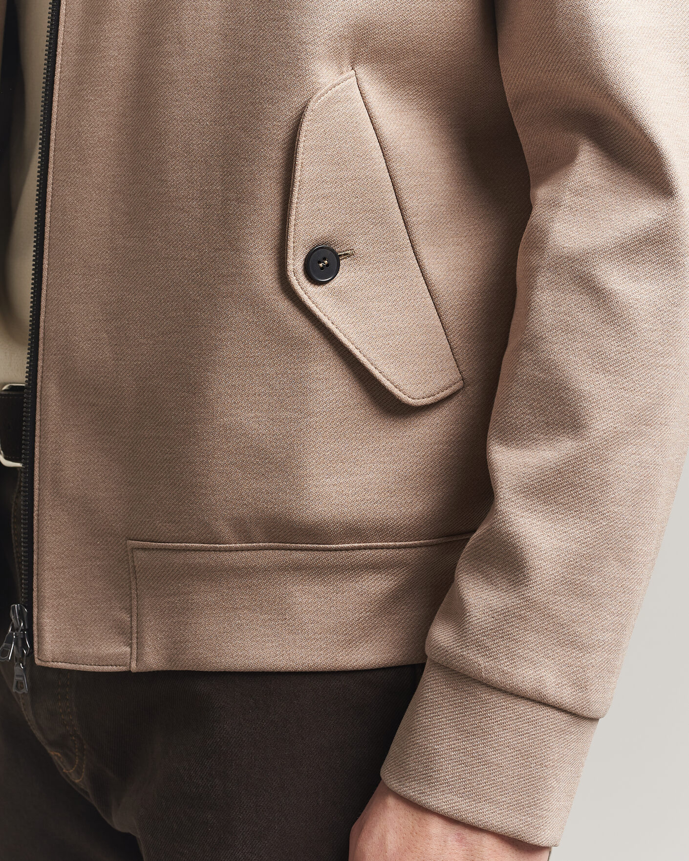 Mies | Takit | Harris Wharf London | Loro Piana Cavalry Twill Harrington Jacket Oat