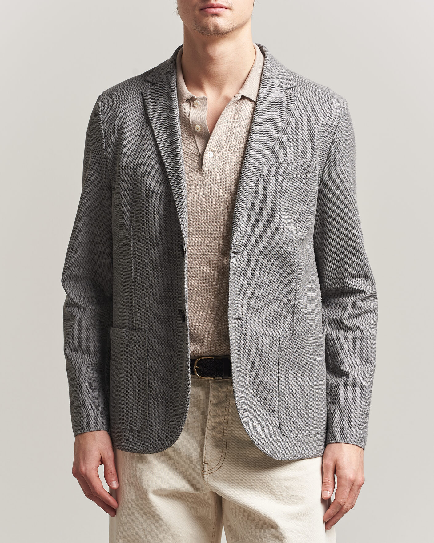 Mies | Pikkutakit | Harris Wharf London | Loro Piana Honey Comb Blazer Light Grey