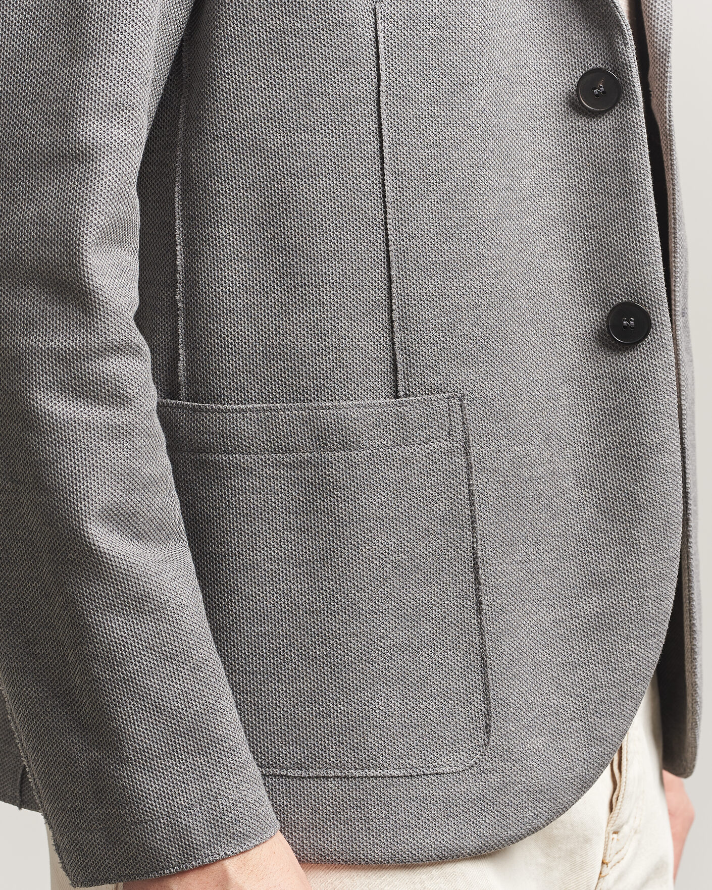Mies | Pikkutakit | Harris Wharf London | Loro Piana Honey Comb Blazer Light Grey