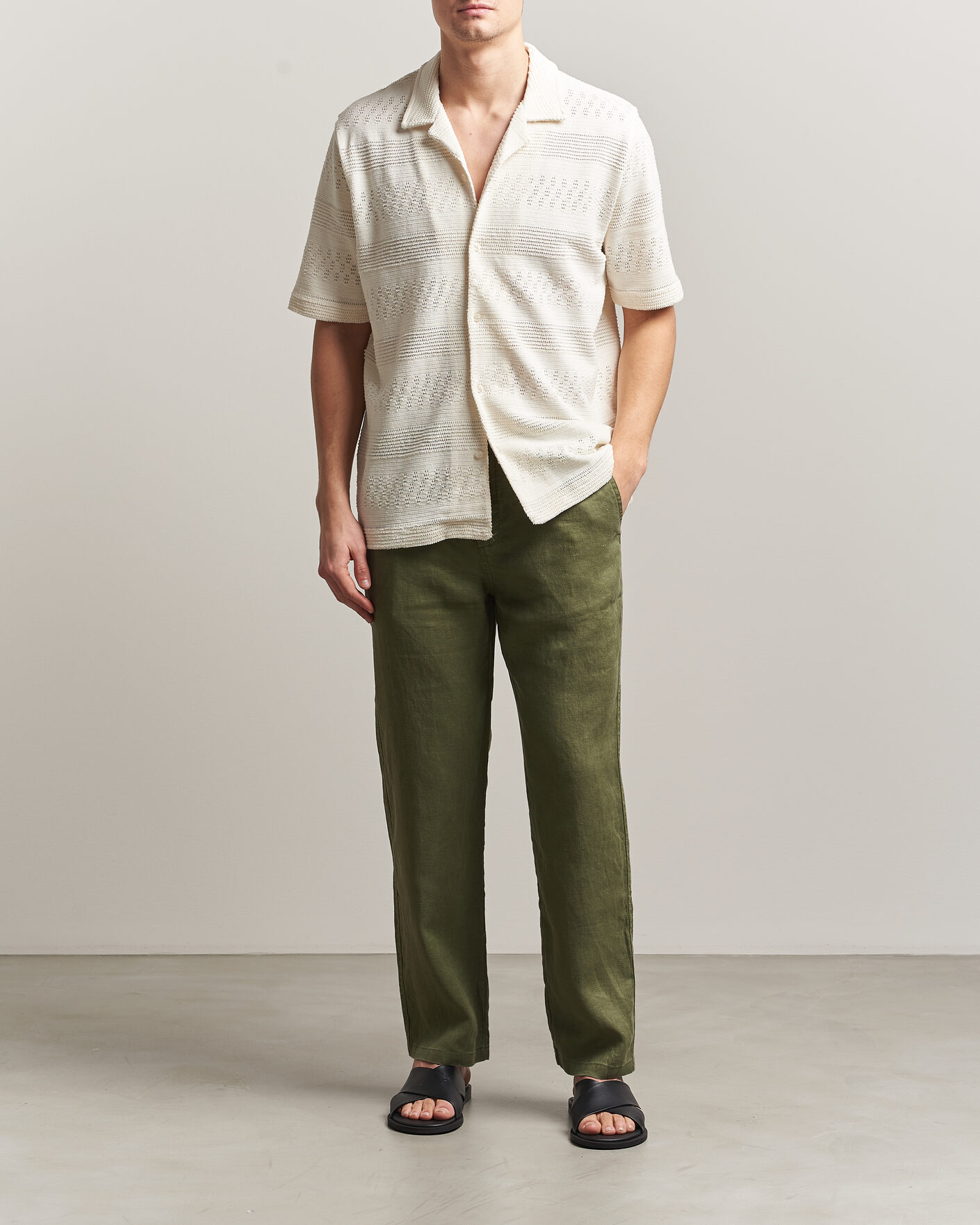 Mies | Housut | Samsøe Samsøe | Jabari Linen Drawstring Trousers Burnt Olive