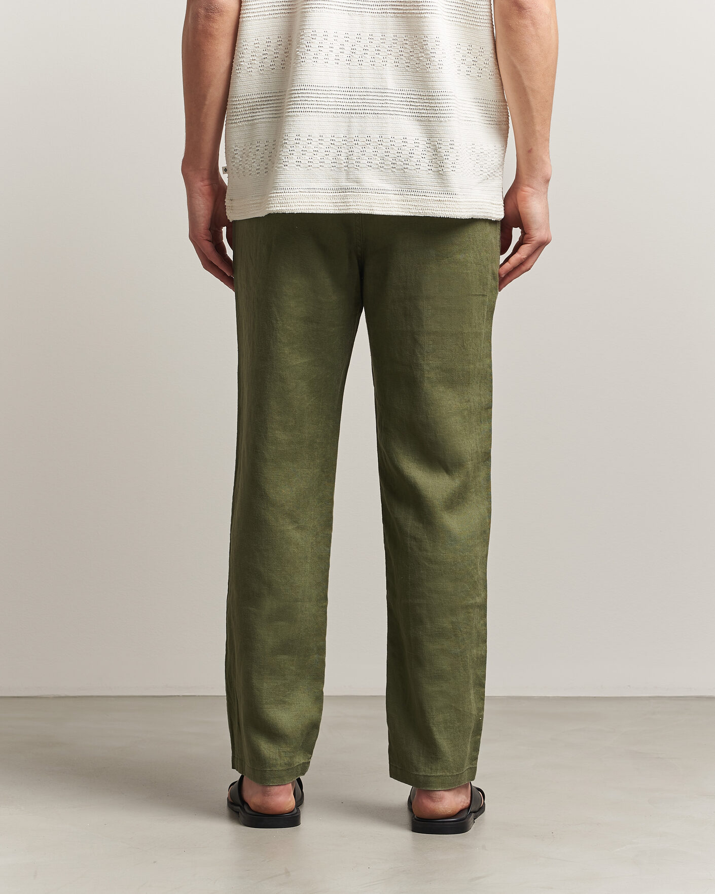 Mies | Housut | Samsøe Samsøe | Jabari Linen Drawstring Trousers Burnt Olive