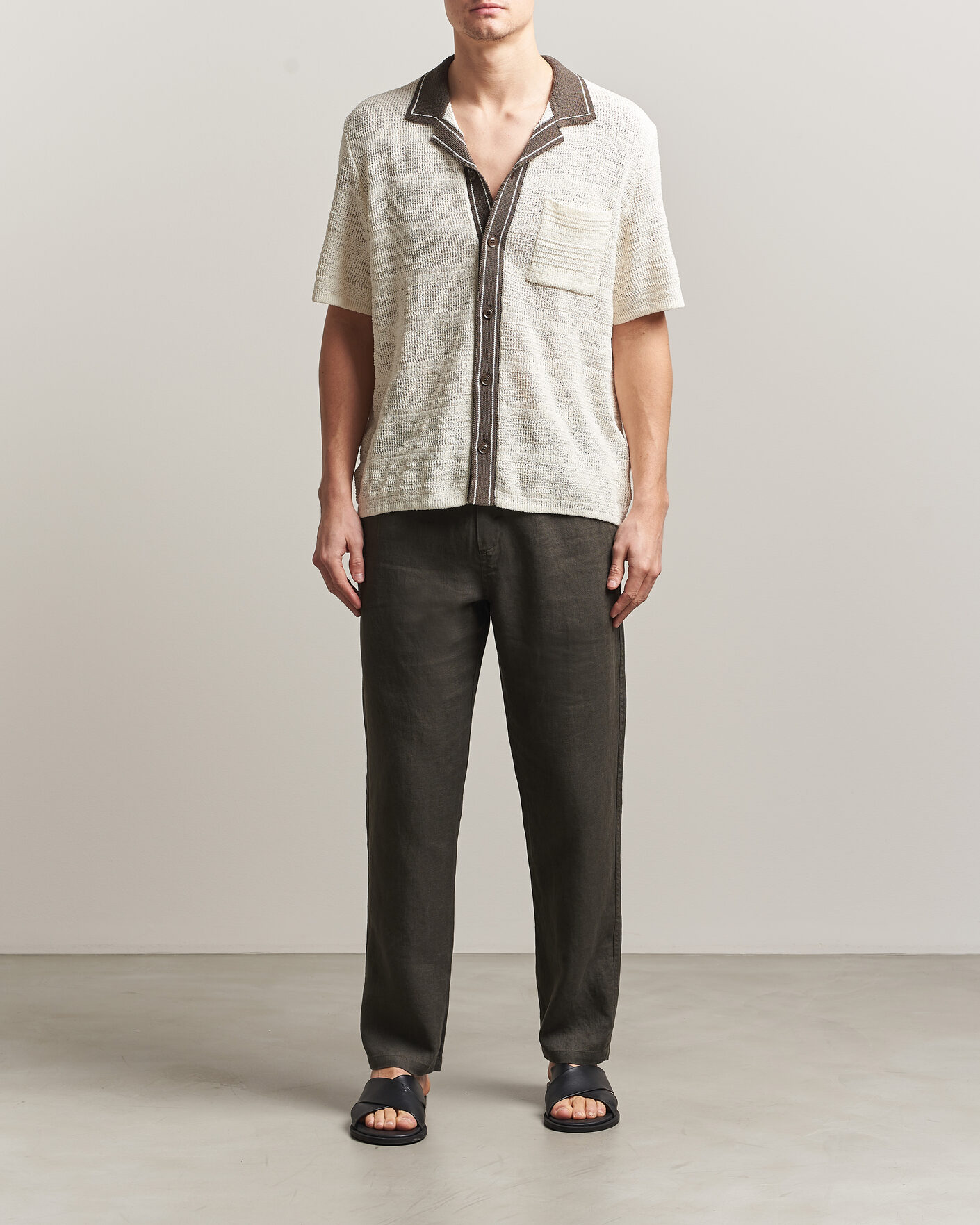 Mies | Housut | Samsøe Samsøe | Jabari Linen Drawstring Trousers Black Olive