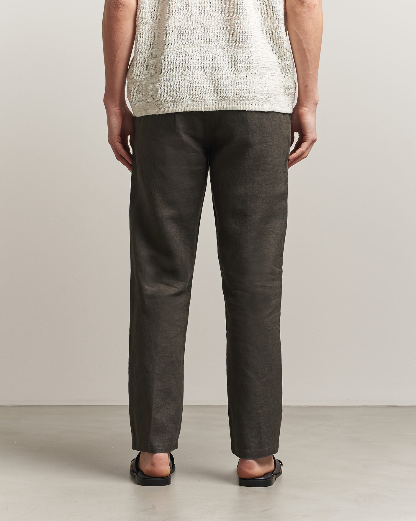 Mies | Housut | Samsøe Samsøe | Jabari Linen Drawstring Trousers Black Olive