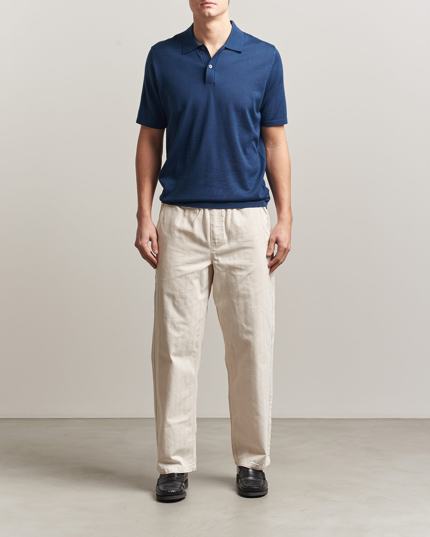 Mies | Pikeet | Samsøe Samsøe | Rowan Knitted Polo Insignia Blue