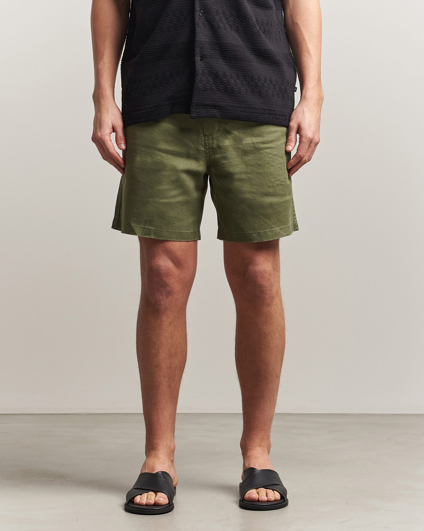 Mies | Shortsit | Samsøe Samsøe | Jabari Linen Drawstring Shorts Burnt Olive