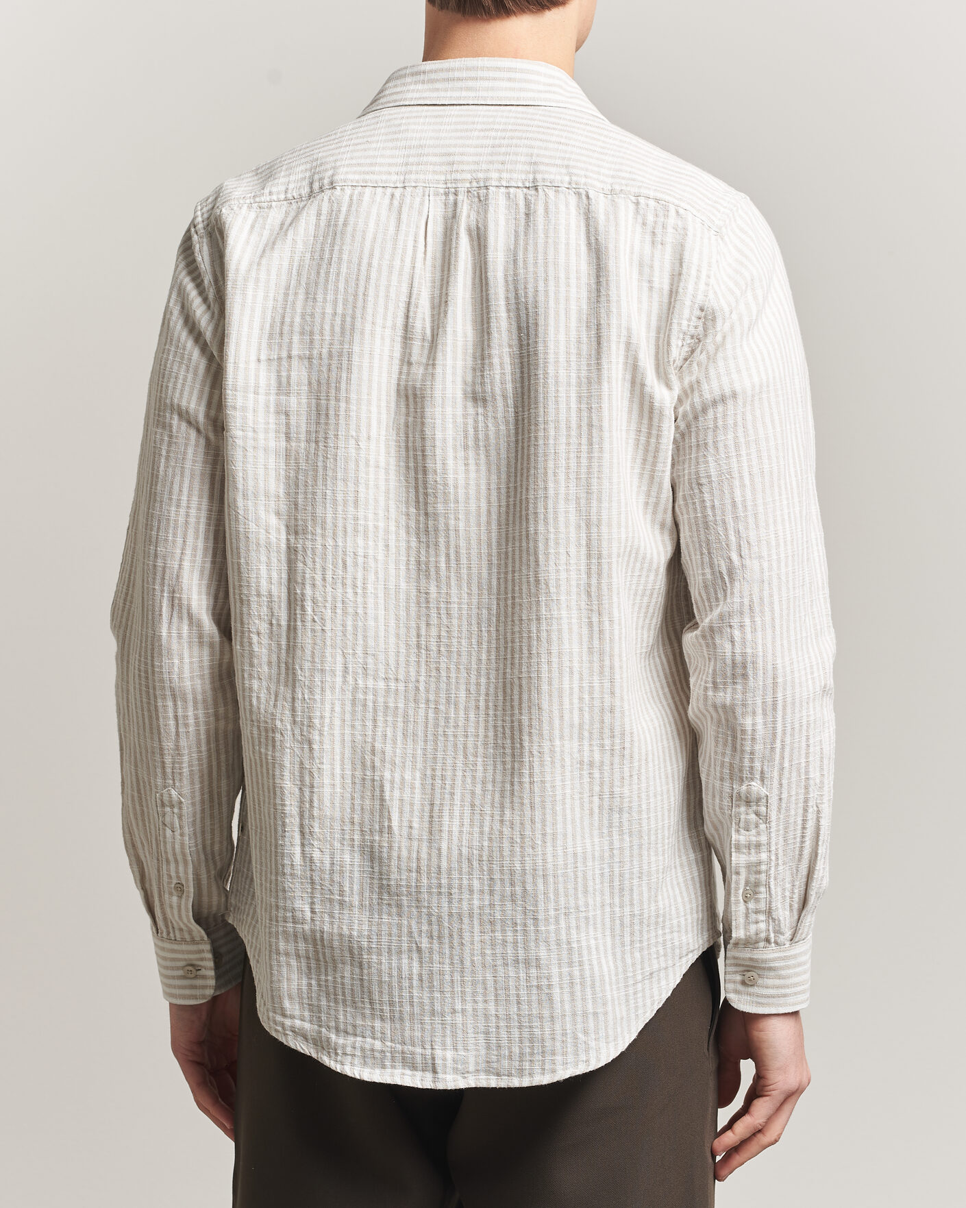 Mies | Kauluspaidat | Samsøe Samsøe | Liam Cotton/Linen Striped Shirt Moonstruck