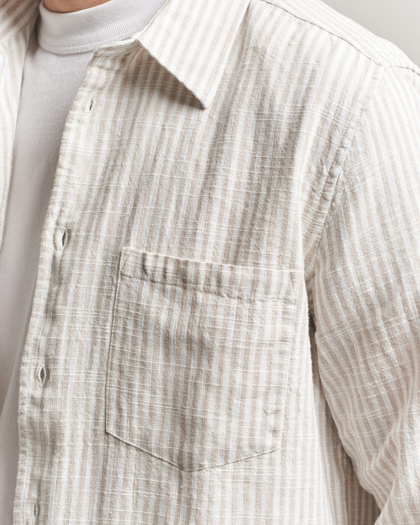 Mies | Kauluspaidat | Samsøe Samsøe | Liam Cotton/Linen Striped Shirt Moonstruck