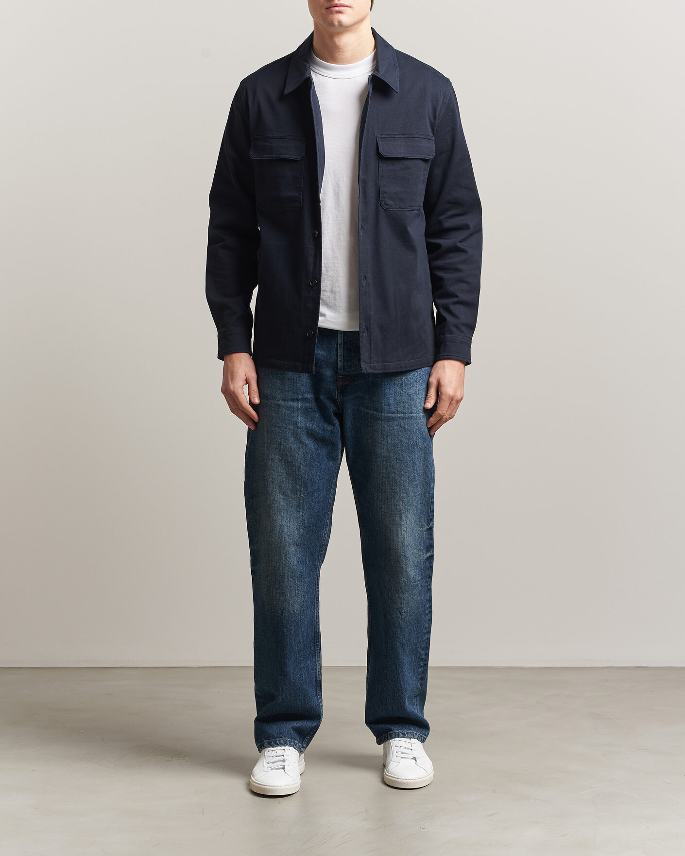 Mies | Kauluspaidat | Samsøe Samsøe | Taka Cotton Overshirt Salute Navy