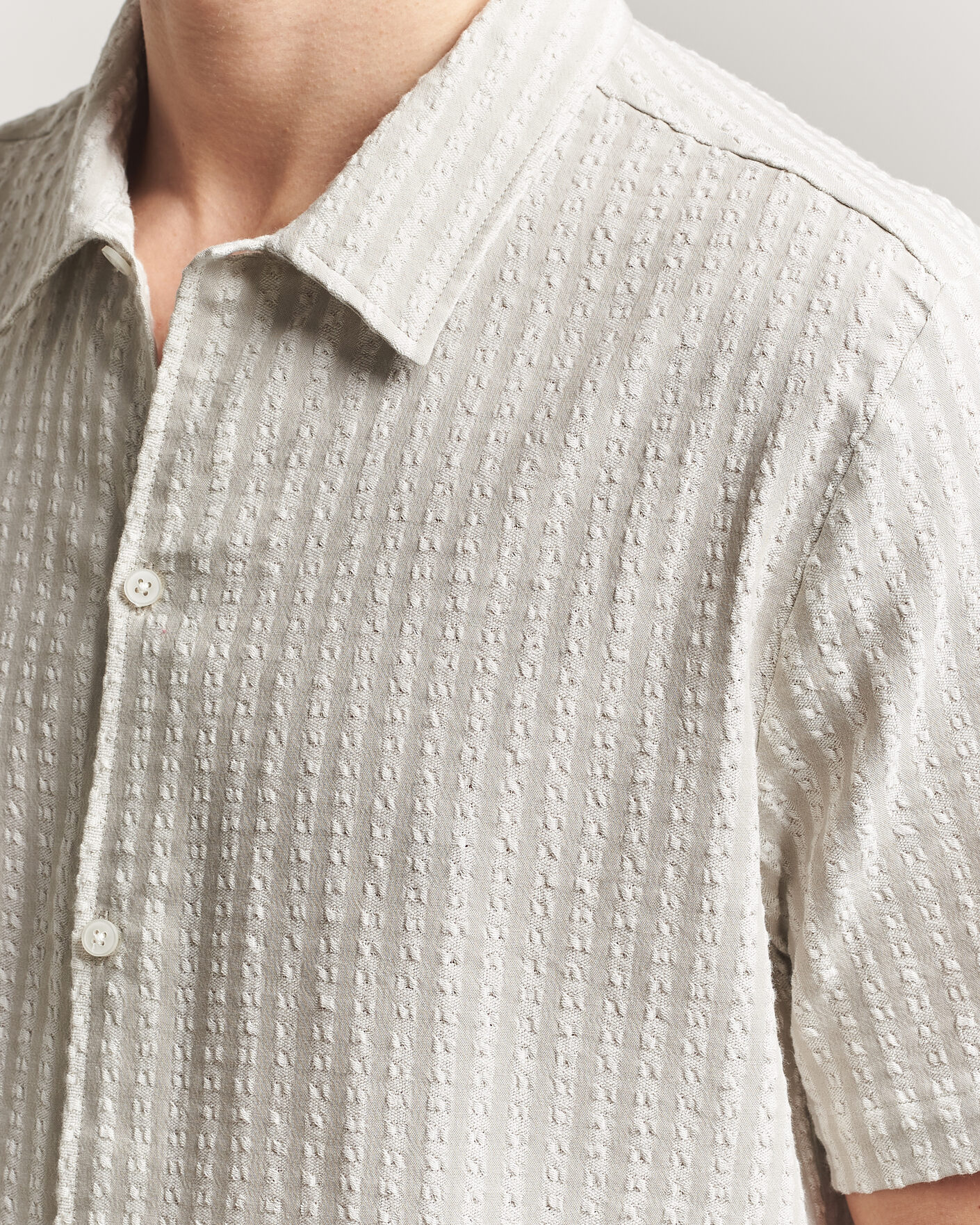 Mies | Kauluspaidat | Samsøe Samsøe | Avan Structured Short Sleeve Shirt Moonstruck