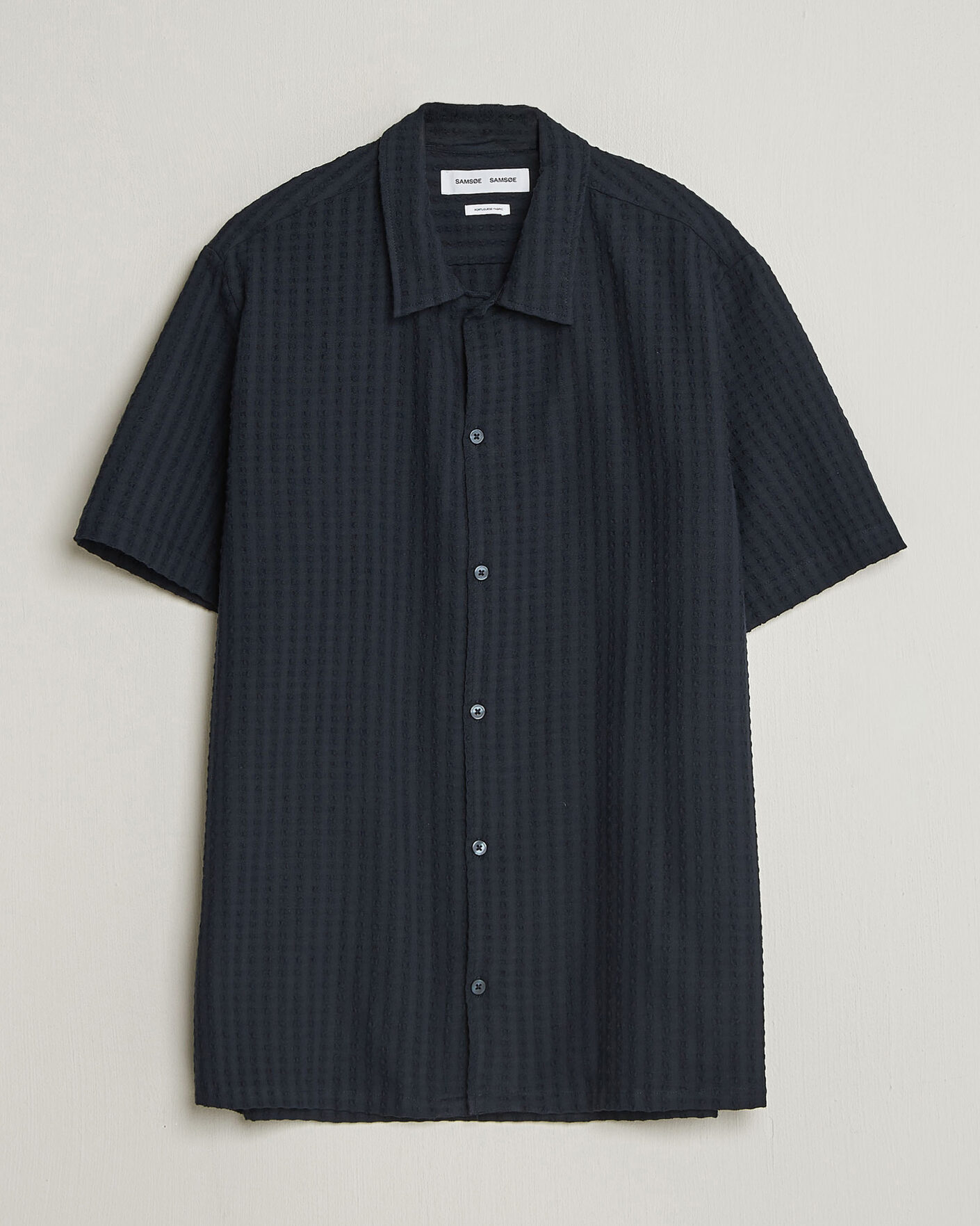 Mies | Kauluspaidat | Samsøe Samsøe | Avan Structured Short Sleeve Shirt Salute Navy