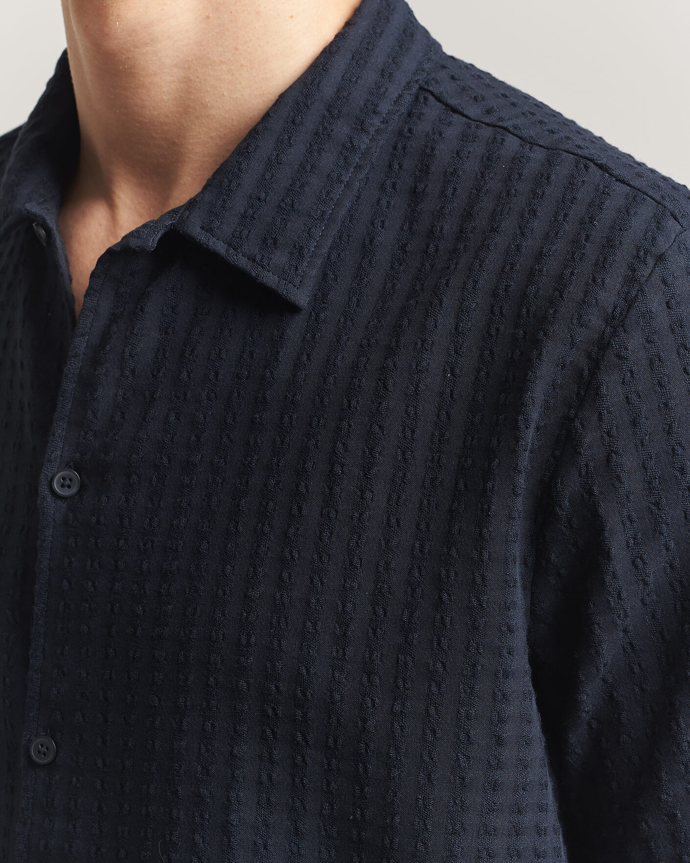 Mies | Kauluspaidat | Samsøe Samsøe | Avan Structured Short Sleeve Shirt Salute Navy