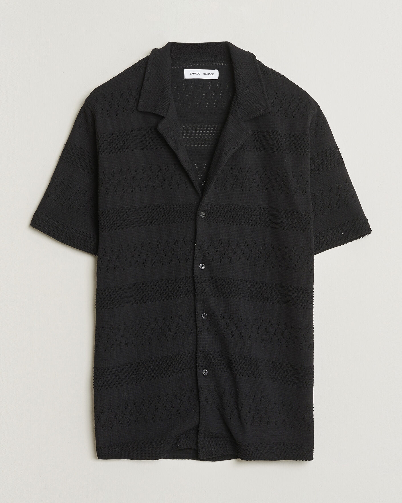 Mies | Kauluspaidat | Samsøe Samsøe | Martin Knitted Short Sleeve Shirt Black