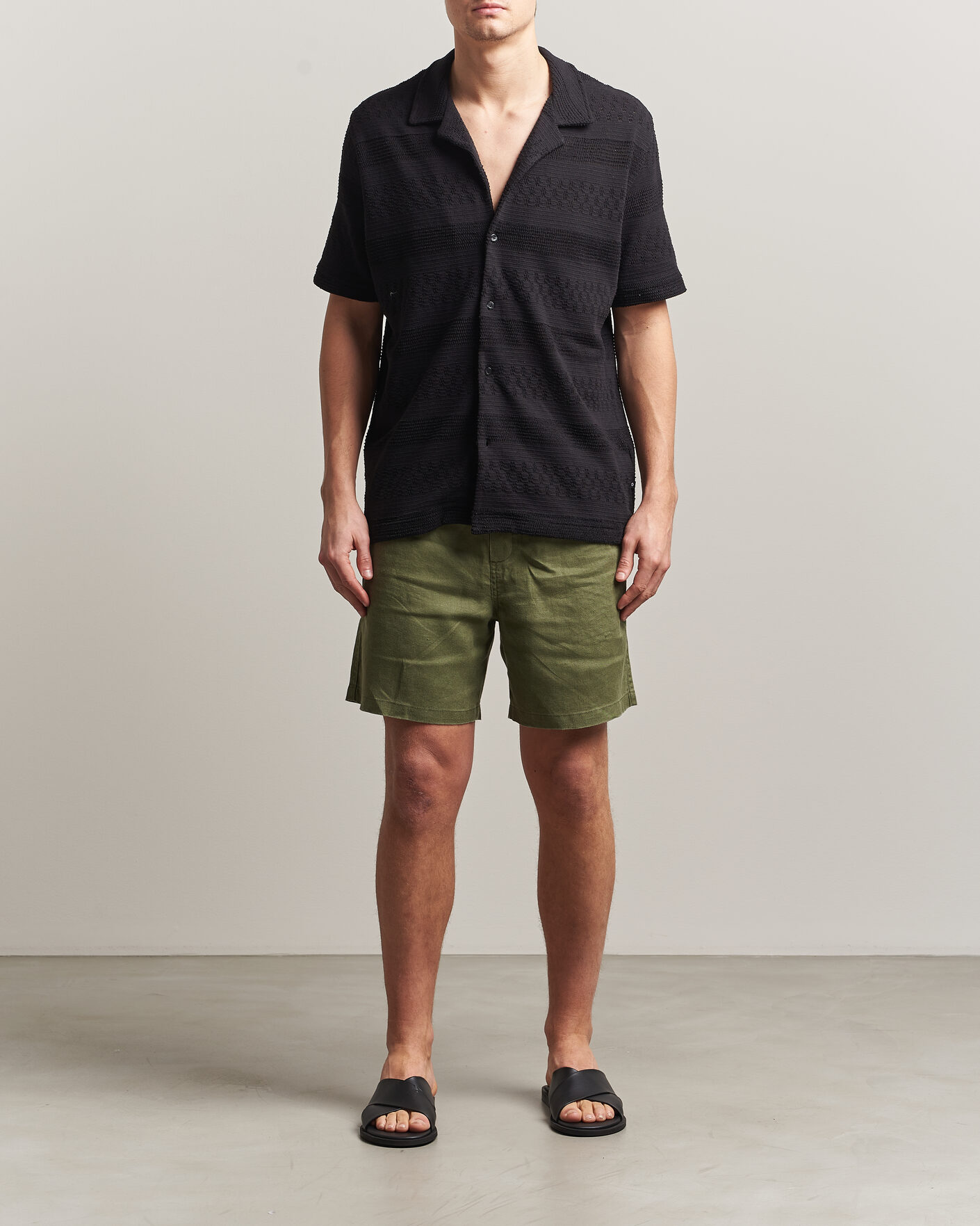 Mies | Kauluspaidat | Samsøe Samsøe | Martin Knitted Short Sleeve Shirt Black