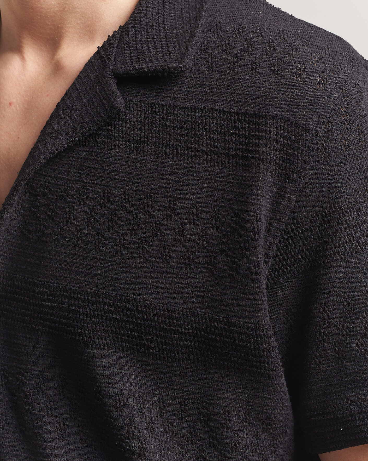Mies | Kauluspaidat | Samsøe Samsøe | Martin Knitted Short Sleeve Shirt Black