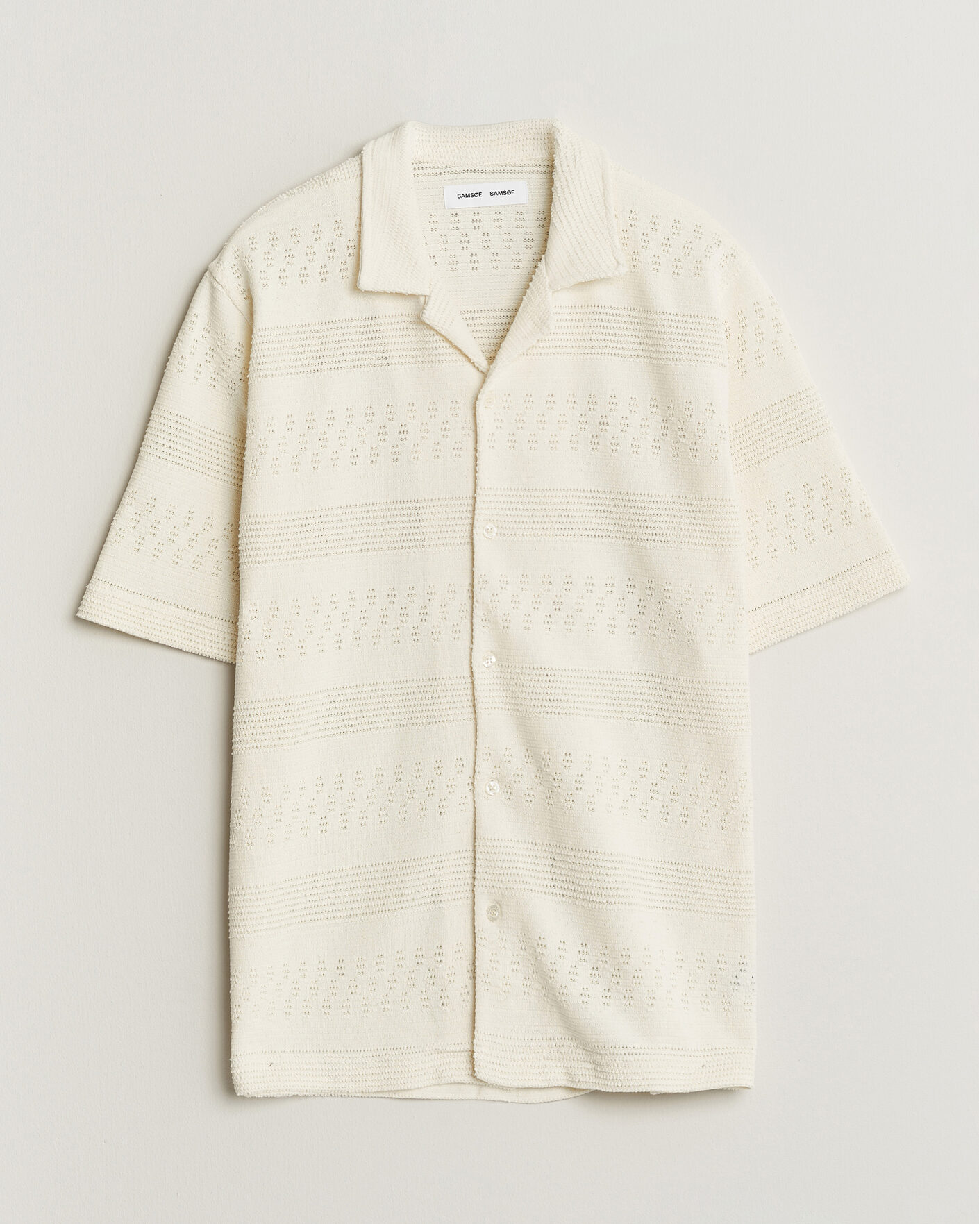 Mies | Kauluspaidat | Samsøe Samsøe | Martin Knitted Short Sleeve Shirt Clear Cream