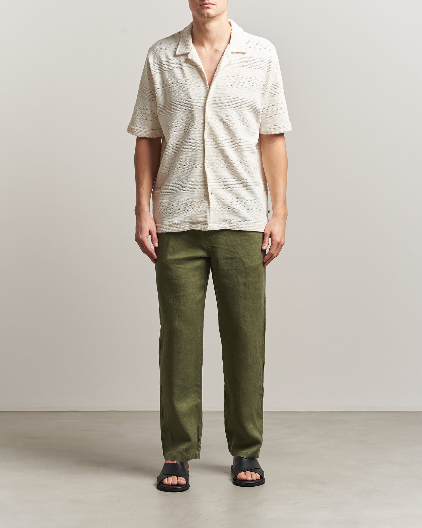 Mies | Kauluspaidat | Samsøe Samsøe | Martin Knitted Short Sleeve Shirt Clear Cream