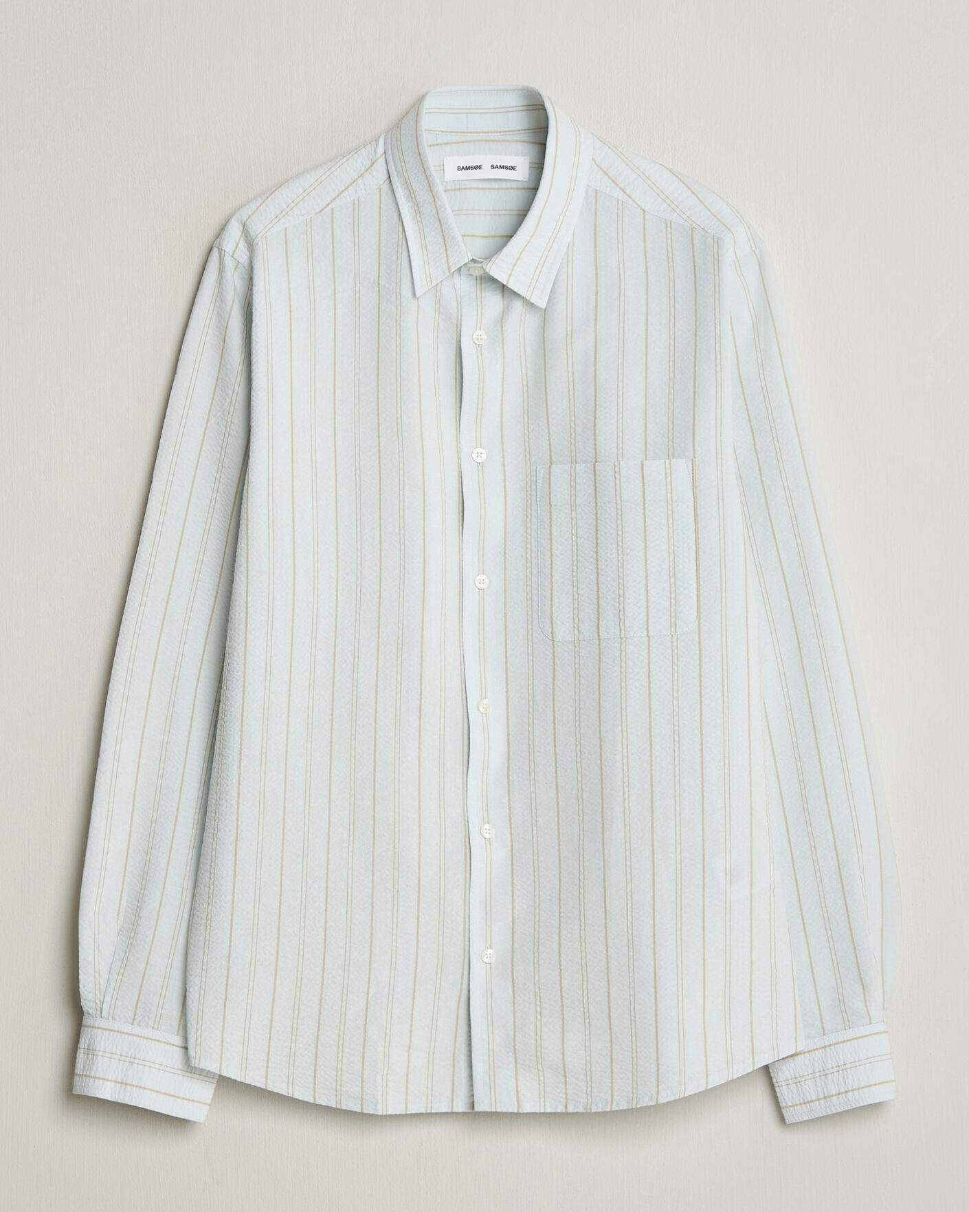 Mies | Kauluspaidat | Samsøe Samsøe | Ryan Cotton Striped Shirt Skywriting